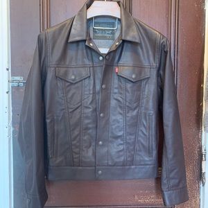 Brown Vegan Leather Levi‘s Jacket